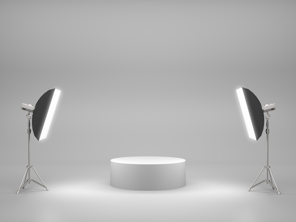 white-pedestal-product-show-with-light-box-studio-room-3d-rendering